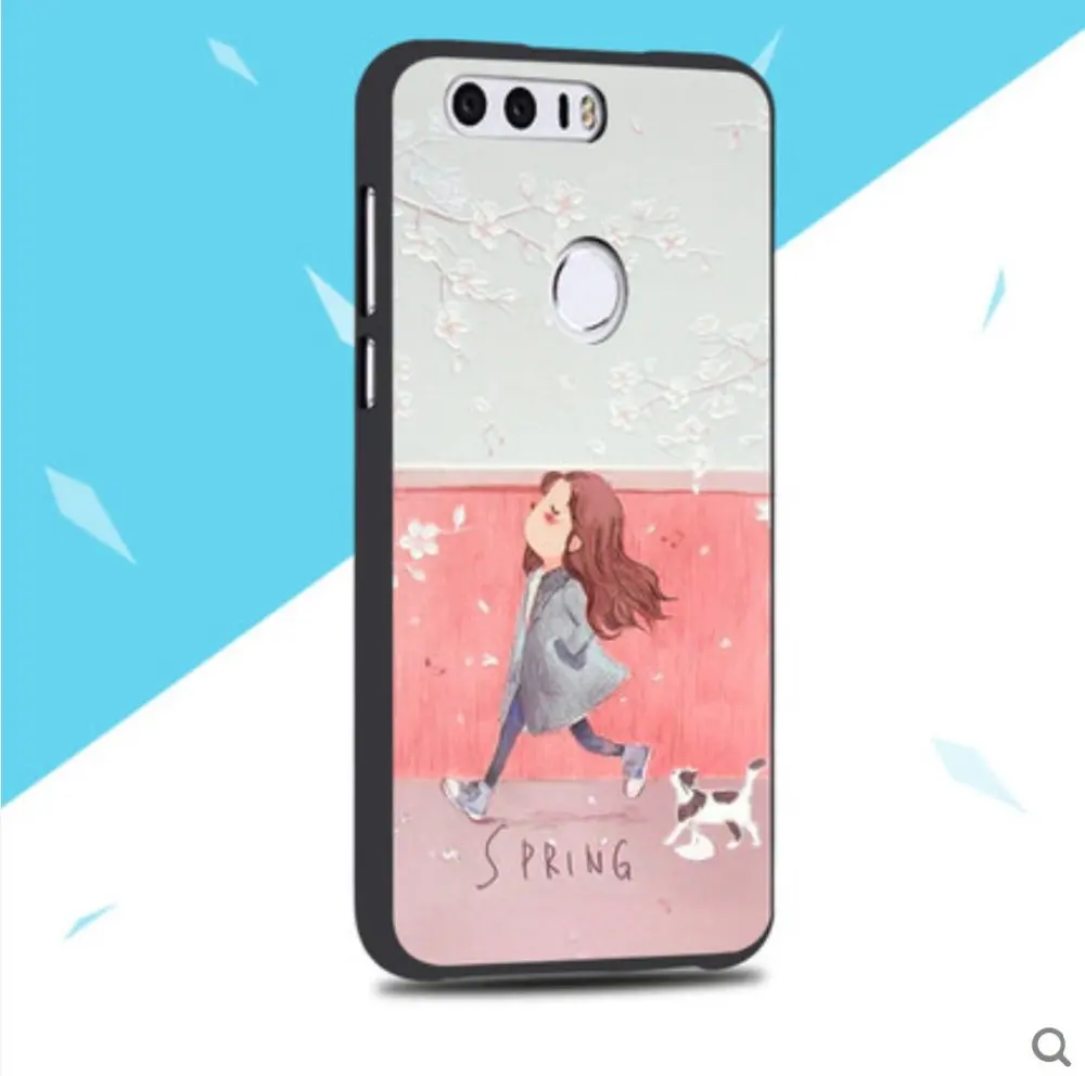 Durable Smart Phone Skin Cover Case Personalized Cell Protector Fitted for Huawei Honor 8 Soft TPU Black Shockproof |