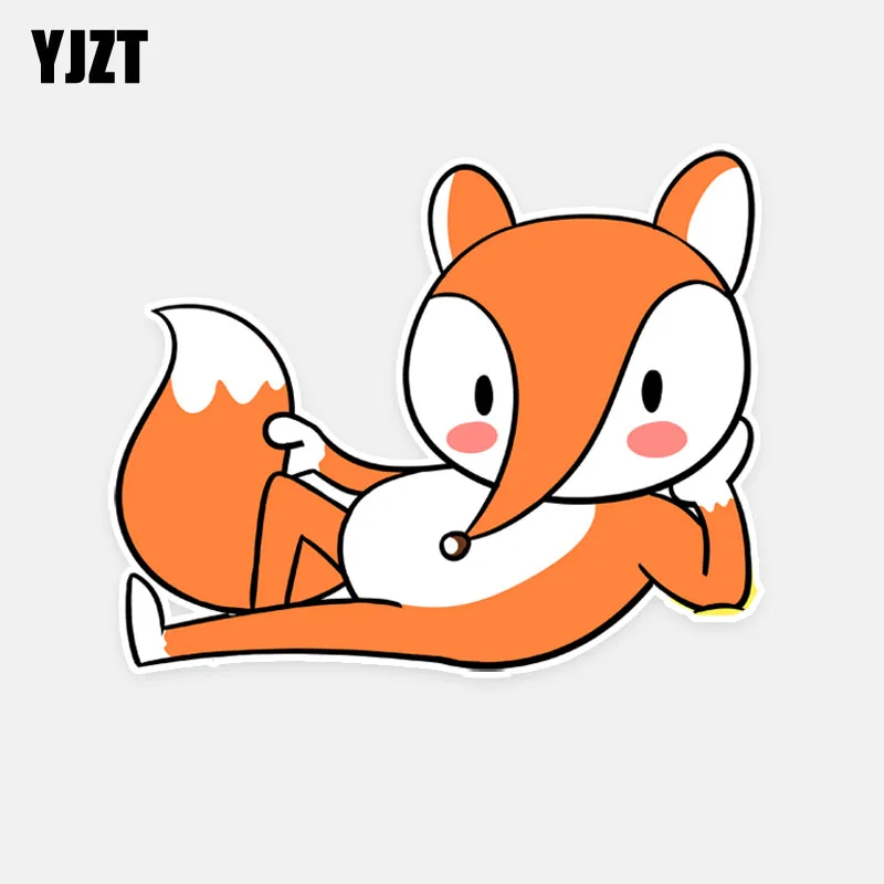 

YJZT 14.5CM*11.5CM Funny Animal Fox PVC Decal Car Decoration Car Sticker 5-1030