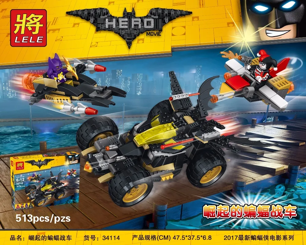 

New LELE 34114 Batman Movie Series The Batman's chariot Set Building Blocks Bricks Educational Toys with lepin