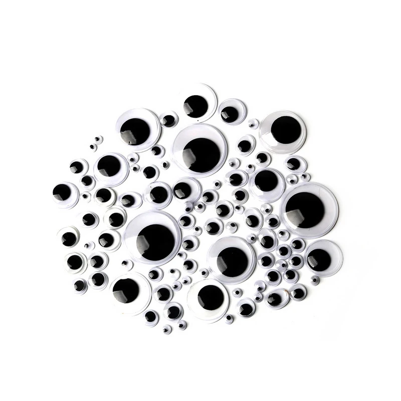 Fashion Self-adhesive 100Pcs/lot Mixed 8 /10 /12 /15/ 20mm Dolls Eye For DIY Toy Accessories Home Halloween 2018 Decoration