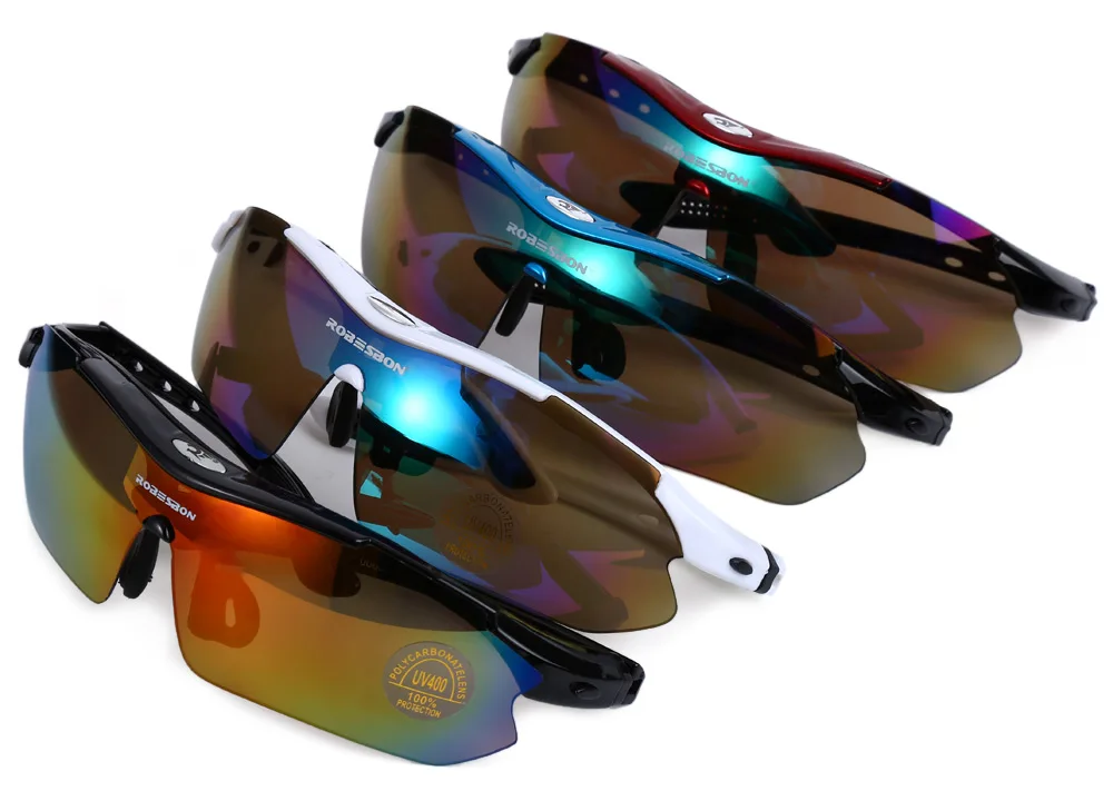 ROBESBON 0089 Men Cycling Eyewear Sunglass Outdoor UV400 Sports Glasses 5 Lenses