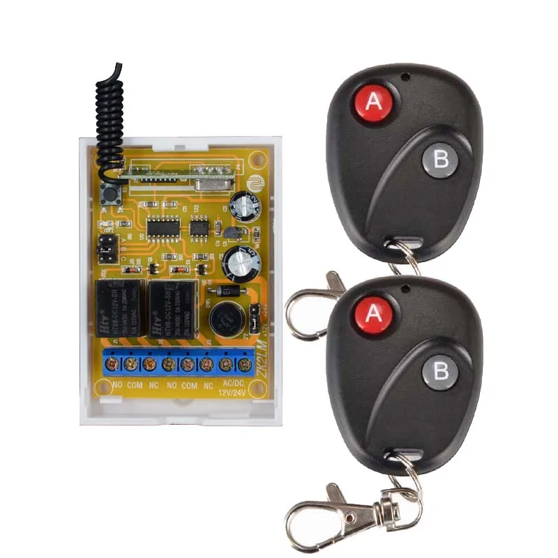 DC 12V DC 24V 10A 2CH RF Wireless Remote Control Switch System Transmitter + 1 X Receiver Learning code 315/433MHZ DC 12V DC 24V 10A 2CH RF Wireless Remote Control Switch System Transmitter + 1 X Receiver Learning code 315/433MHZ