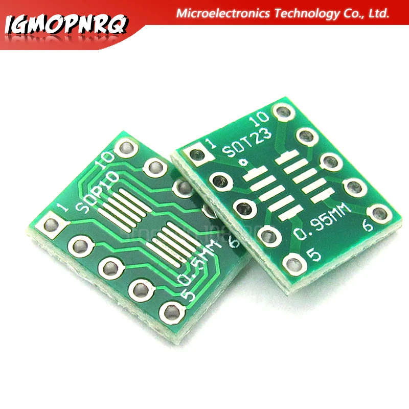 50PCS SOT23 MSOP10 SOP10 UMAX to DIP10 Transfer Board DIP Pin Pitch Adapter | Электронные компоненты и