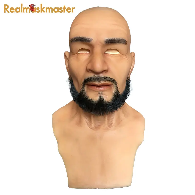 

Realmaskmaster adult silicone face mask for man party supplies fetish artificial fake halloween masks male latex realistic