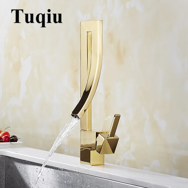 Online Becken Armaturen Gold Messing Wasserhahn Platz Bad Waschbecken Wasserhahn Einzigen Griff Deck Montiert Wc Heißer Und Kalter Mischer Wasserhahn