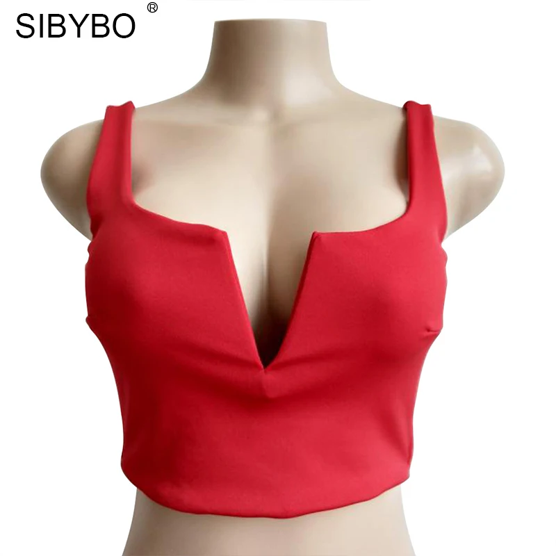 Женский короткий топ Sibybo с открытой спинкой треугольным вырезом без