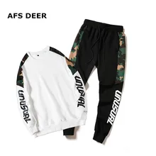 Brand 2019 Spring Two Piece Men's Tracksuit Men Long Sleeve Hoodies Top+Sweat Pant Men's Set Causal Joggers Sportswear Plus Size