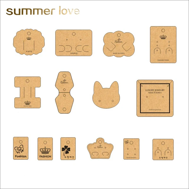 Kraft Paper Card Necklace Earrings Display Cards Jewelry Tag Holder Kraft Paper Card Necklace Earrings Display Cards Jewelry Tag Holder Can Customized Logo Shape