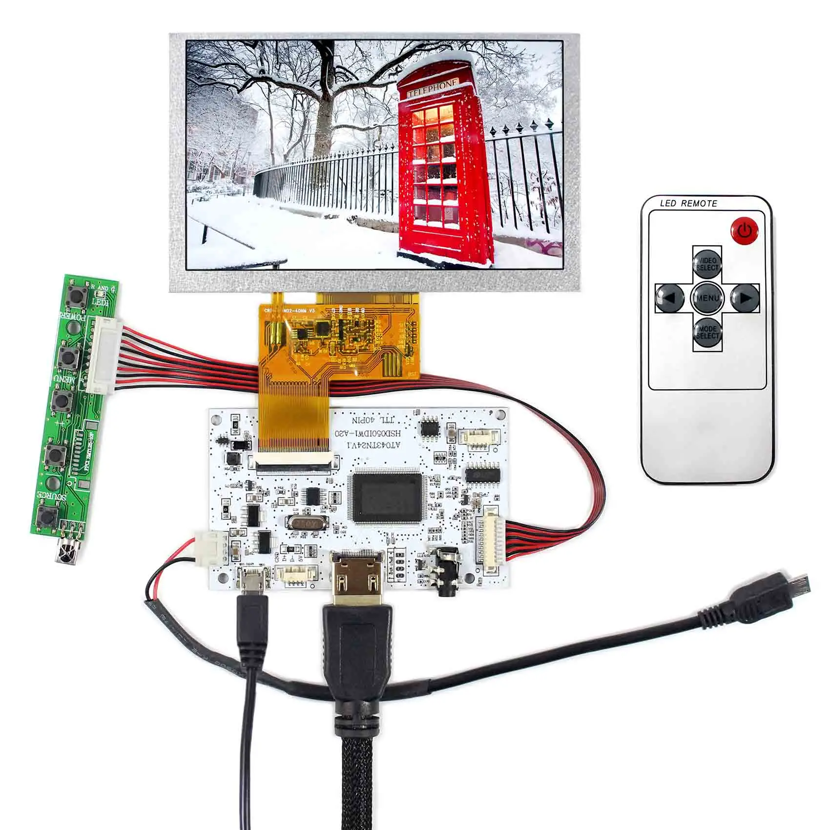 

Fit For Raspberry Pi,4.3" 480x272 LCD Screen with HDMI LCD Controller Board