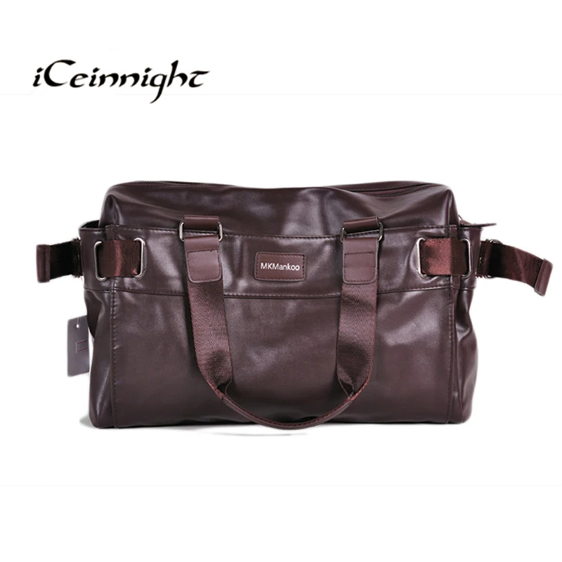 iCeinnight 2016 Men s Travel Bags PU Leather bag for man Brand Luxury Style Men s