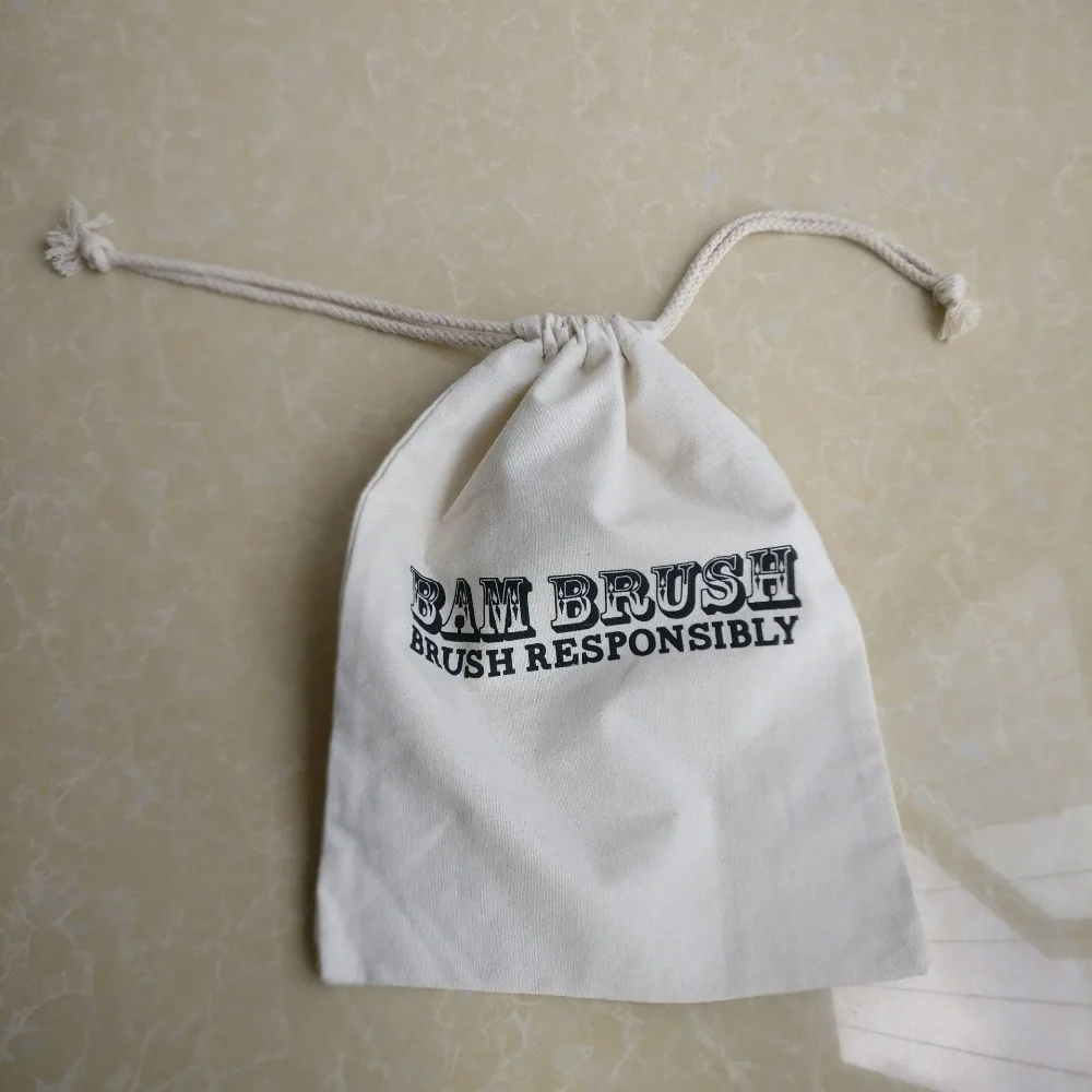 Wholesale 500pcs/lot Custom size Natural Resuable cotton Drawstring