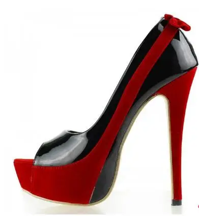 

Moraima snc 2019 summer new Thin Heels Cover Heel Sandals Fashion Black And Red Platform Heels Peep Toe 5 Inch High Heels Pumps