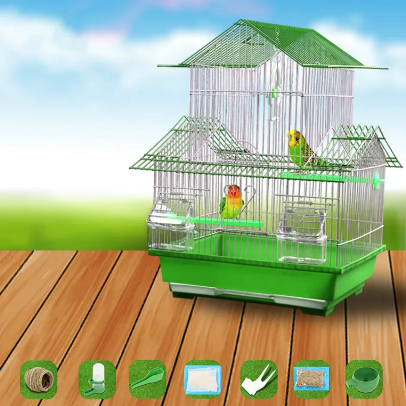 Large Villa Cage for Small Budgie Bird - Iron Metal Pet Supplies image 3