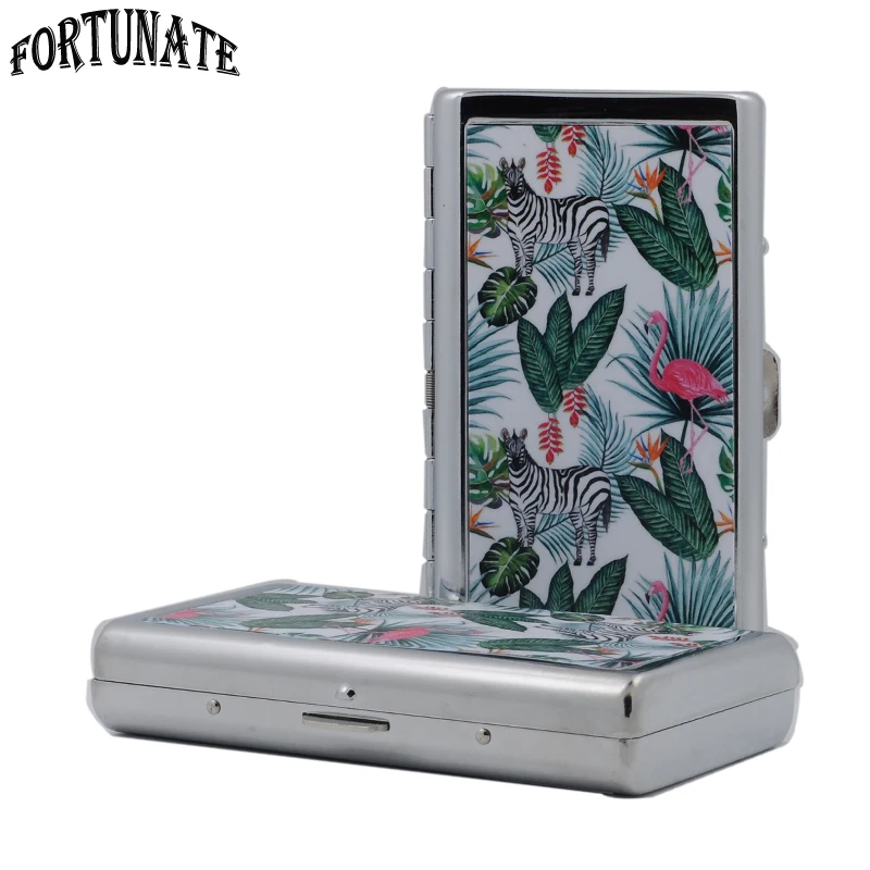 Hot Unique Colourful Leaf Pattern Creative Slim Cigarette Case Women