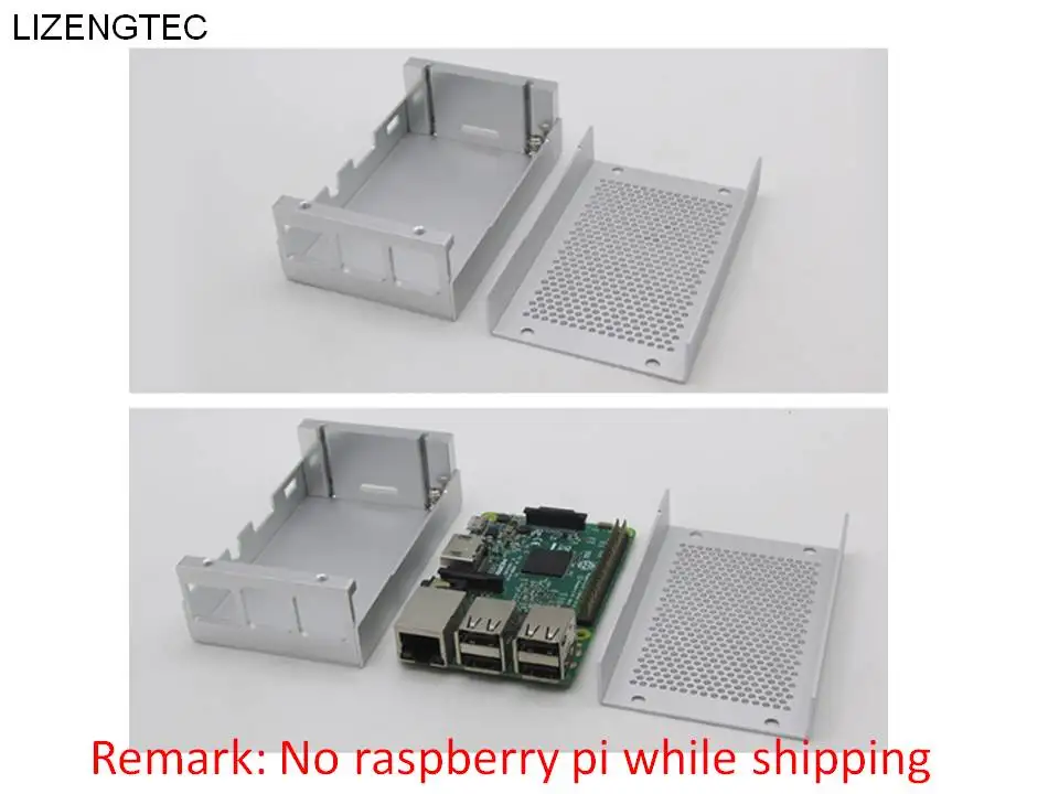 Бесплатная доставка LIZENGTEC Новый дизайн Алюминиевый Чехол 2 цвета для Raspberry Pi & 3