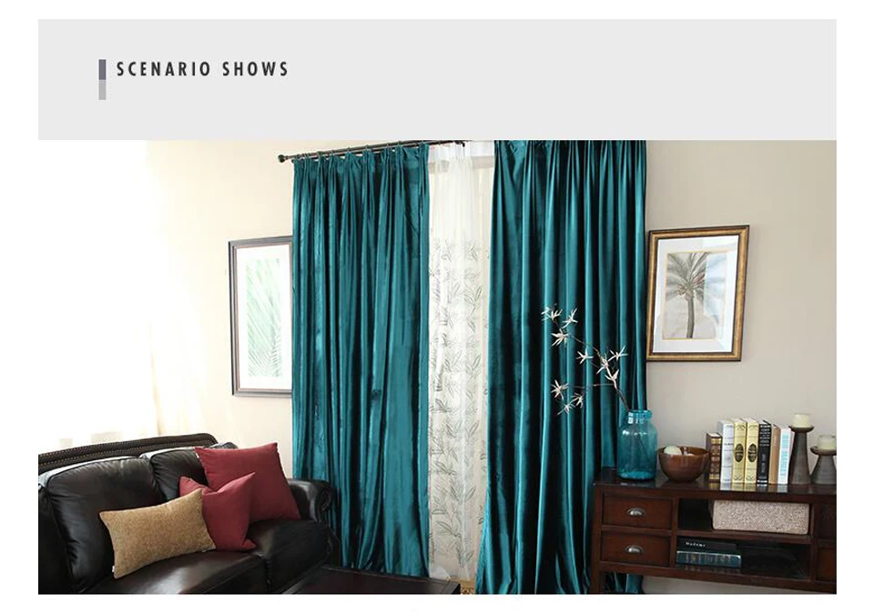 Бархатные жалюзи из блестящей ткани, занавески для гостиной, синие затемненные шторы GIGIZAZA, нестандартный размер, оттенок, американский стиль, для спальни