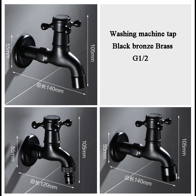 Uythner современный черный бронзовый G1/2 G3/4 декоративный открытый кран садовый кран для ванной стиральная машина/Швабра кран