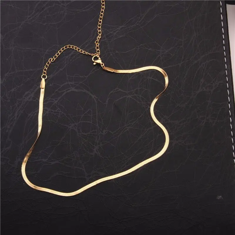 Bijoux Collier Femme, новинка, розовое золото, серебро, золото, цветная змеиная цепь, колье, ожерелье для женщин,, богемные колье, чокер, Collare Collana