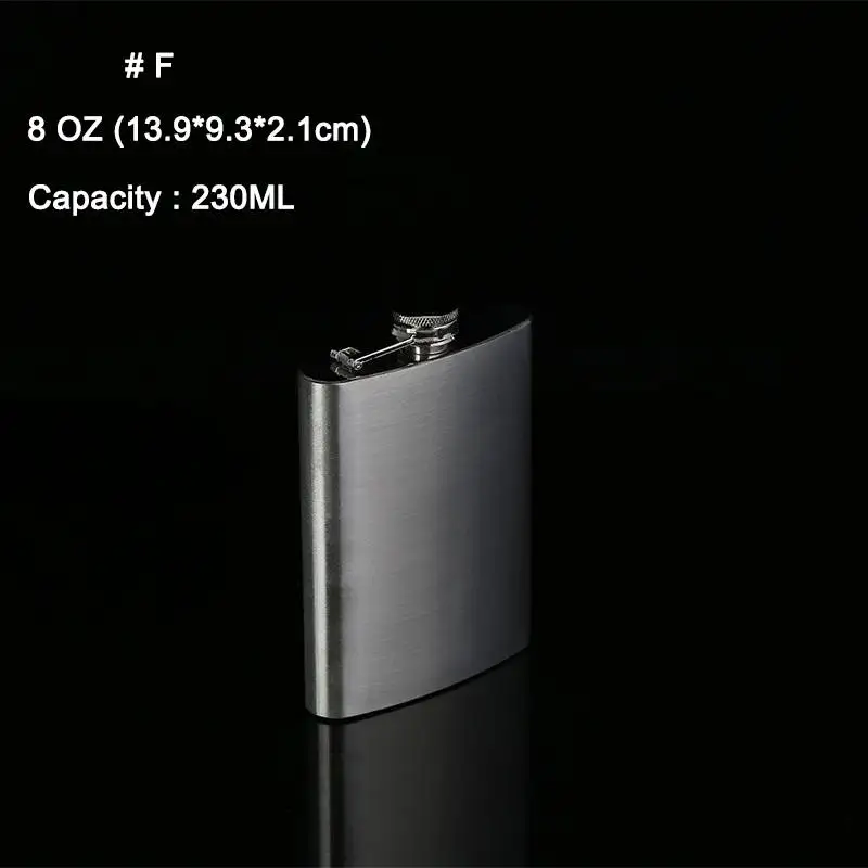 Portable 1/3/4/5/6/8/9/10oz Stainless Steel Wine Pot Hip Liquor Whiskey Alcohol Flask Cap and Funnel Hip Flask