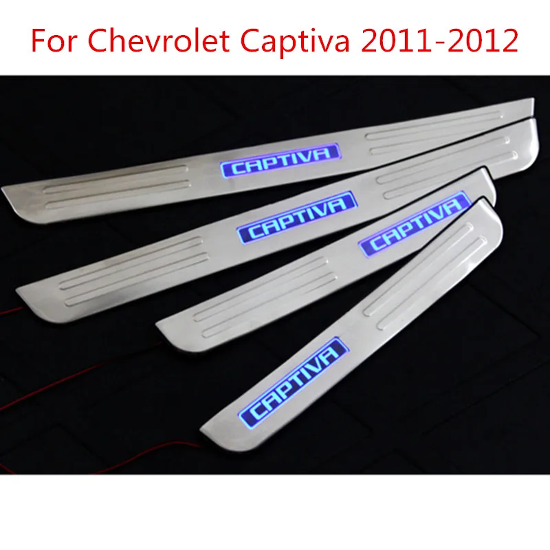 Для Chevrolet Captiva 2011-2012 с синим светодиодный светильник из высококачественной нержавеющей стали Накладка/дверной порог