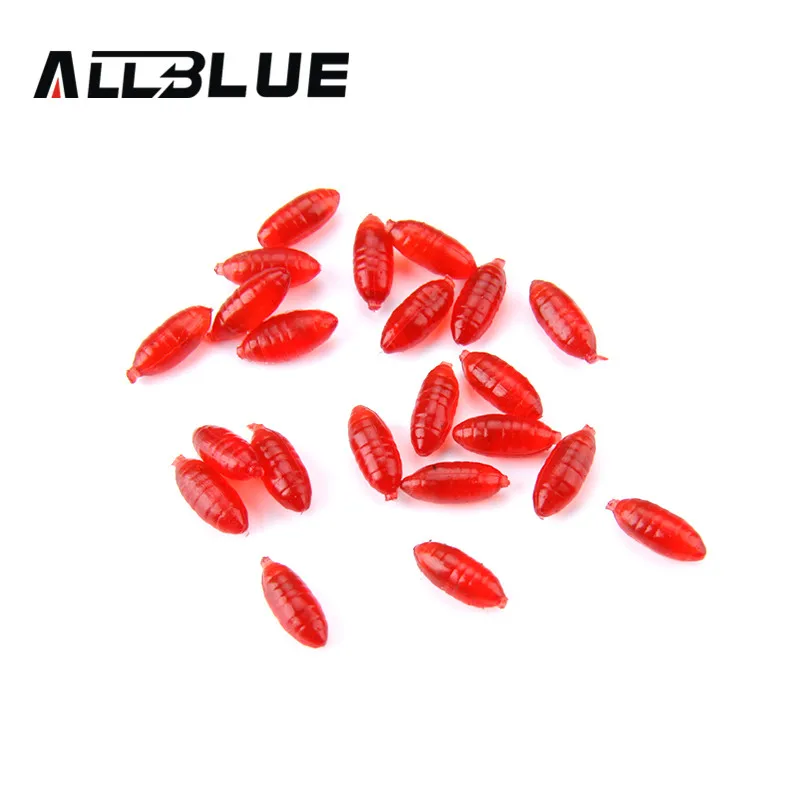 ALLBLUE 100pcs/lot Grass Carp Crucian Shrimp Fishing Lures Soft Bait Bream Baits With Scent Smell of Baits Grain Rice Baits grass carp fishing lure artificial baits for river fishing pesca leurre 1 bottle sturgeon crucian bait particles fishing lures
