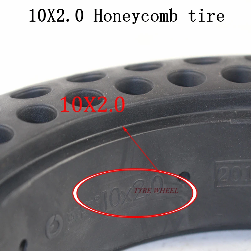 10 inch Porous electric skateboard Bicycle E-Bike tire 10x2.0 air-free honeycomb shock absorber solid tire proof Tyre