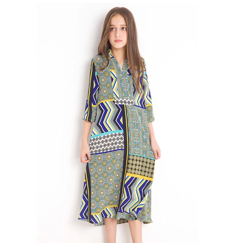 

Elegant Girls Print Dress size 10 12 14 years teenage girls clothing