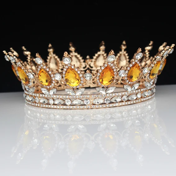 Золотой Розовый король королевы диадемы и короны свадебные женские хрустальные Головные уборы невесты для выпускного на волосы украшения Свадебные аксессуары для волос - Окраска металла: Gold 10