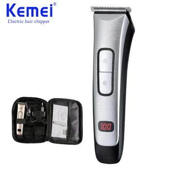 

KEMEI Rechargeable Electric Hair Trimmer Hair Clipper Shaver Hair Cutting Machine with LED Liquid Crystal Display Lamp BT-269