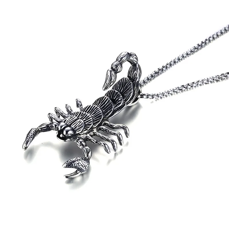 

European and American stainless steel tweezers Chinese casting pendants Titanium steel poisoned tweezers pendant necklace