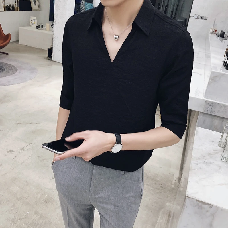 

Mens Business Casual Long Sleeved Shirt 2019 Classic Male Korean Version Shirts Striped Hot The New Fashion Men Shirt Slim ZT041