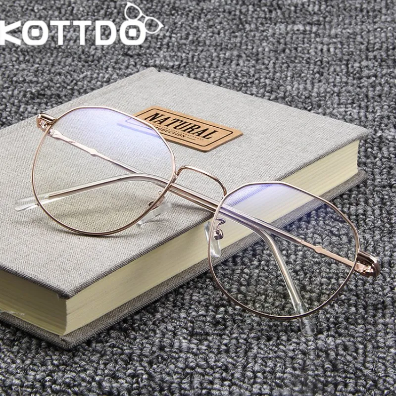 KOTTDO винтажные металлические полигональные очки оправа для глаз женщин