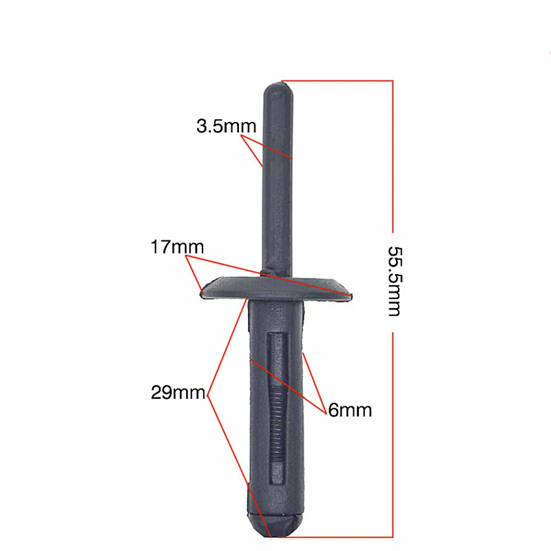 CNIKESIN 100 шт. автомобиль нейлон сердечником заклепки колеса для бровей позиционер для Ford Chrysler Авто застежка-молния тип пуш-ап фиксирующий Зажим