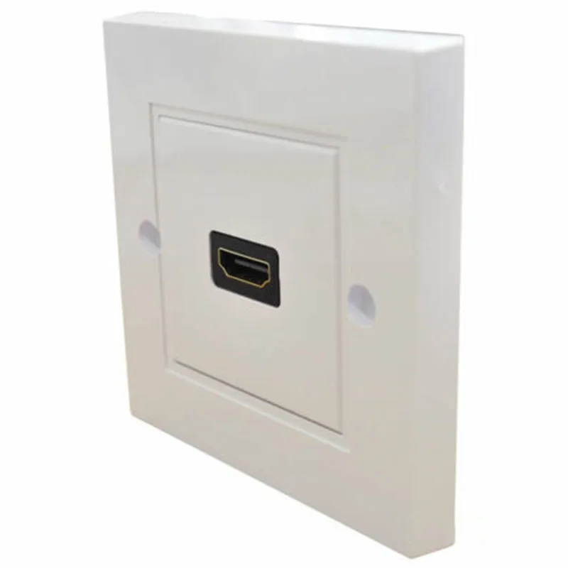 

Portable White HDMI Lead Wall Plate Full HD 1080p TV Cable Panel Socket Connector