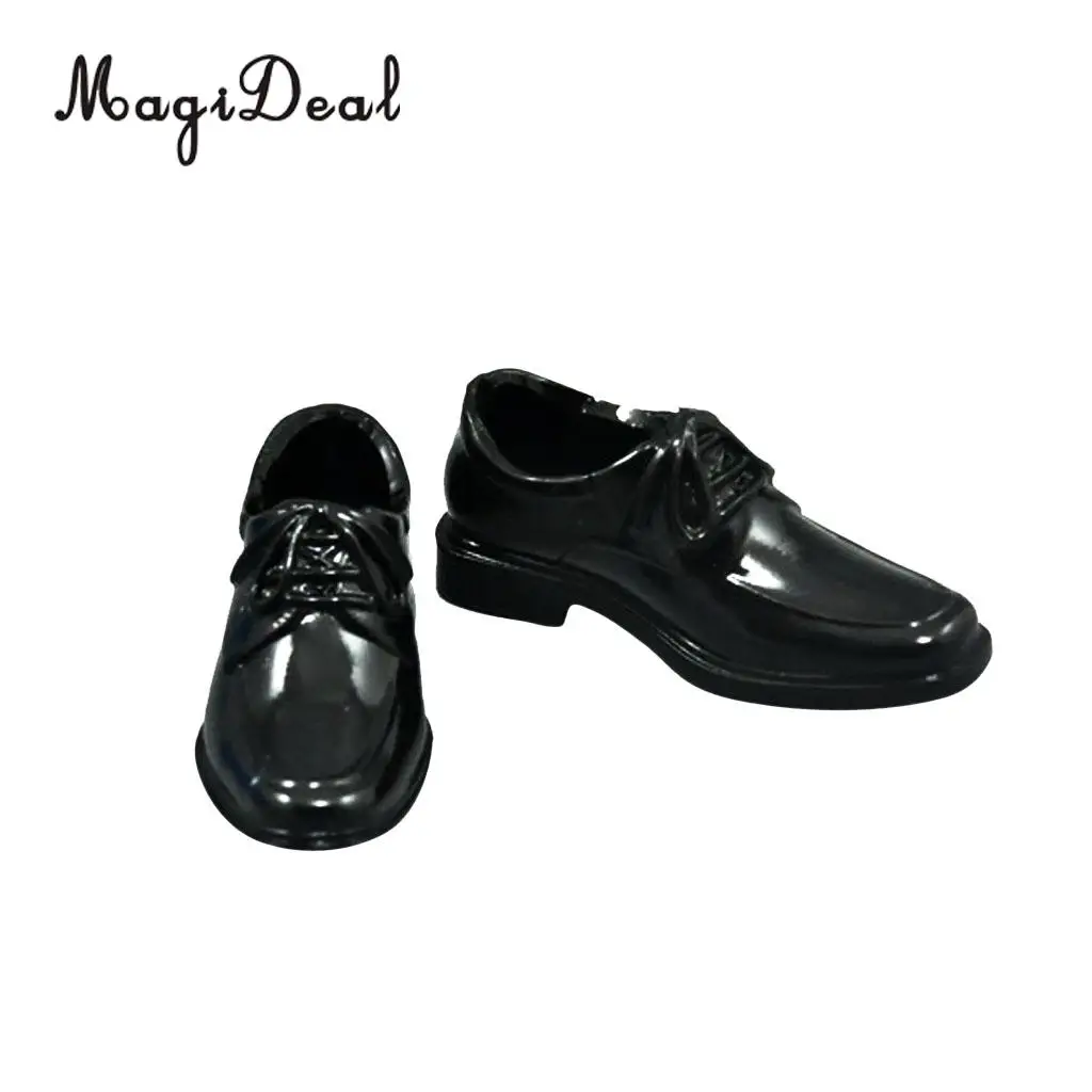 1Pair Black 1/6 Lace Up High Top Dress Shoes for 12 Inch Male Action Figure Body Dolls Daily Wear Acc 5cm