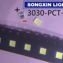 100 шт. для lextar светодиодный Подсветка 1 Вт 3030 3V холодный белый 80-90LM ТВ Применение Lextar PCT светодиодный 3v