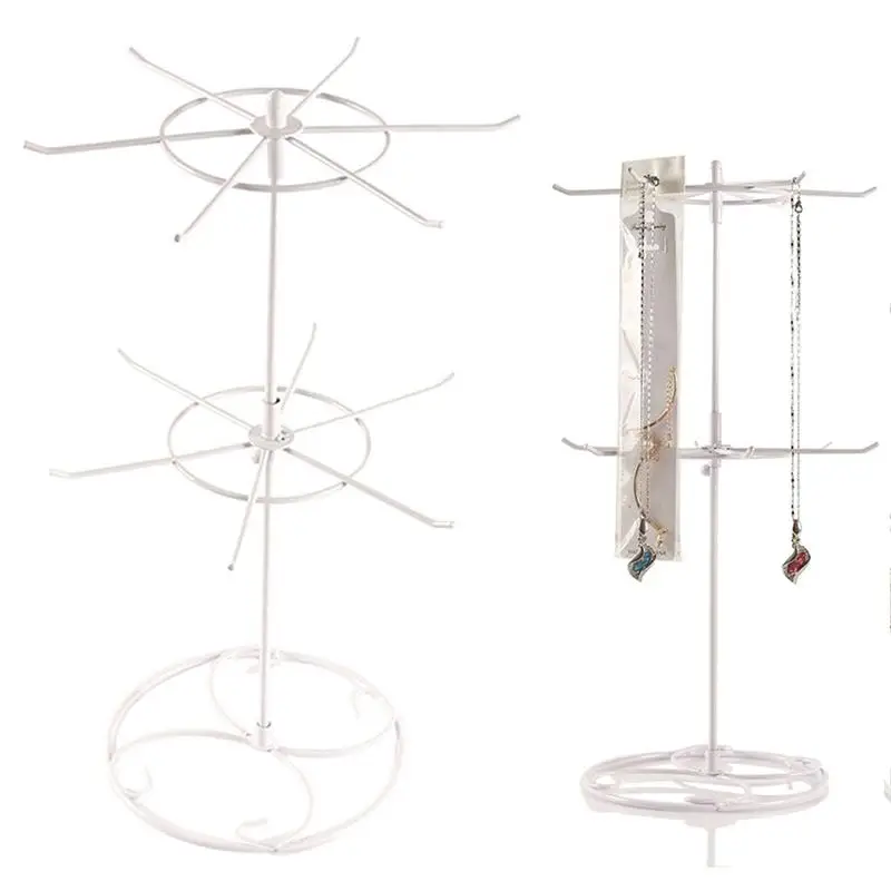 

Two Tiers Metal Jewelry Stands Earring Necklace Bracelet Display Rack Holder Bracelet Jewelry Lipstick Storage Rack
