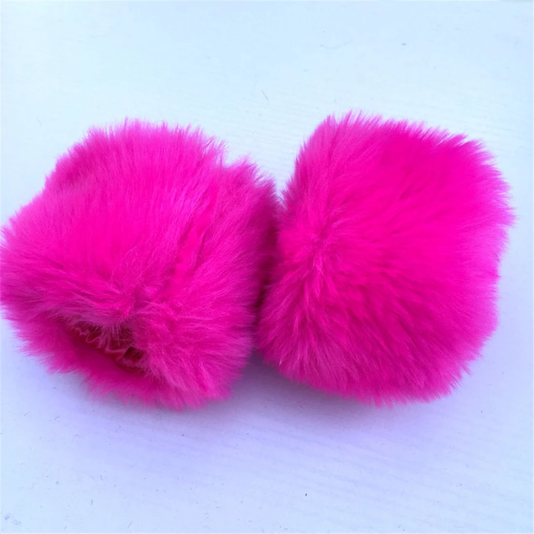 rose red 1 пара, женская мода, зима, теплый, искусственный мех, эластичный, на запястье, на манжетах, для девушек, сплошной цвет, на руку, теплый, плюшевый, на запястье, протектор - Цвет: rose red