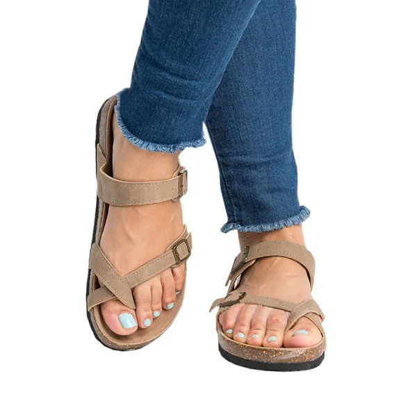 Jrnnorv/ г., новые модные летние женские босоножки на танкетке пикантные кожаные сандалии на плоской подошве пляжная обувь