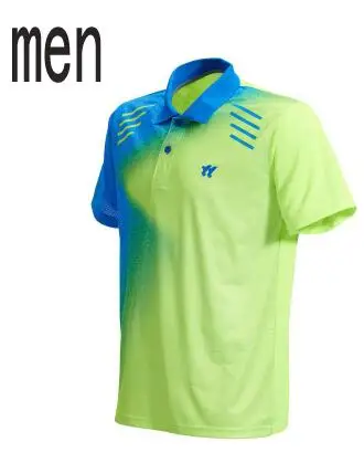 Женские/мужские майки для бадминтона, Женская теннисная одежда, рубашка, настольная теннисная одежда, теннисная рубашка, одежда для поезда, футболка - Цвет: Man fluorescent