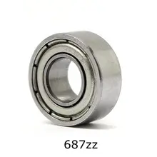 10pcs 7*14*5mm Deep Groove Ball Bearing 687ZZ Bearing Steel Sealed Double Shielded Dustproof for Instrument Electrical