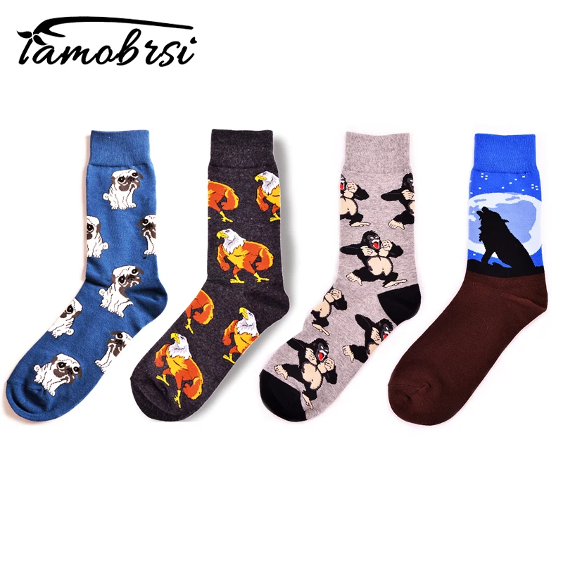 

2019 Eagle Orangutan Funky Cotton Happy Skateboard Cool Creative Short Socks Crew Women Men Socks Novelty Funny Streetwear Socks
