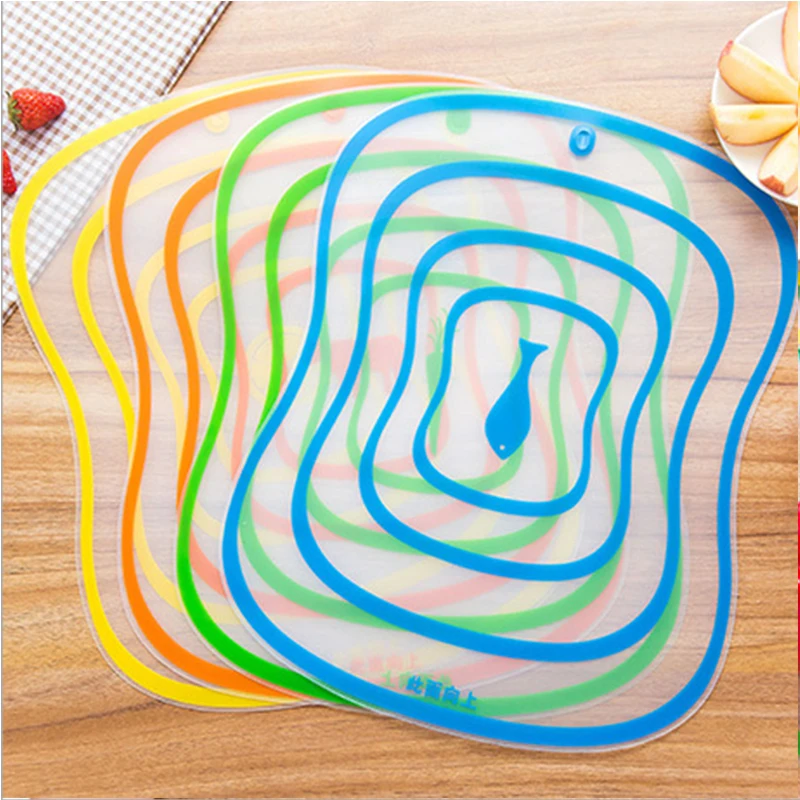 Bearknight 4Pcs/Lot Flexible Kitchen Plastic Chopping Block Cutting Board Breadboard Non-slip Frosted Antibacteria | Дом и сад
