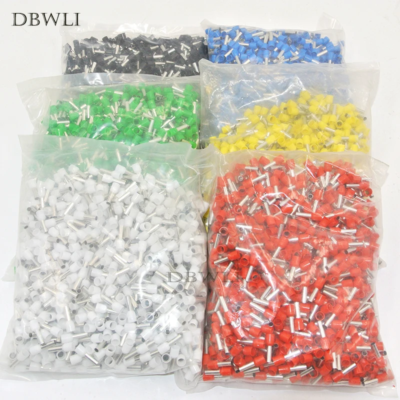 

E6012 1000pcs 10 AWG 6mm2 Insulated Cord End Terminal Wire Ferrules
