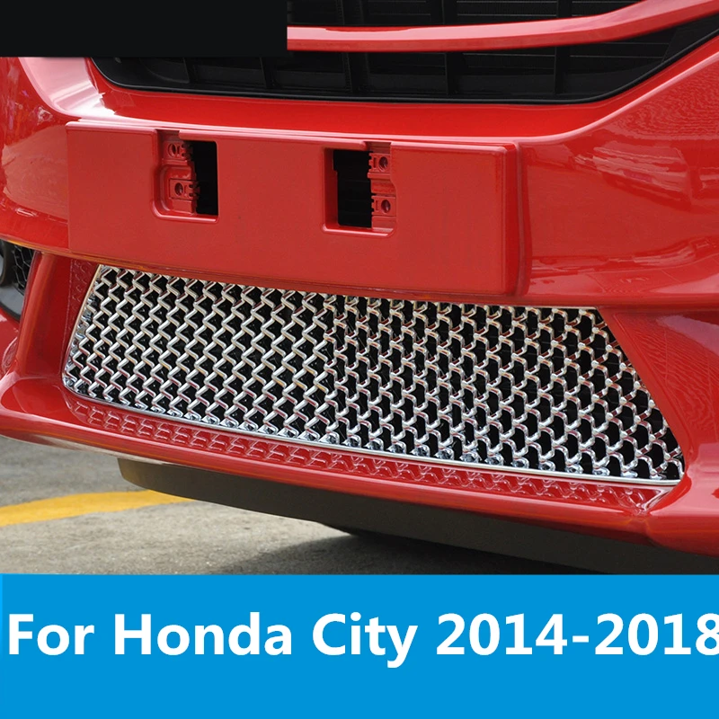

For Honda City 2014-2018 Bumper Air-inlet Grille Trims Front Grille Strip Center Racing Cover Exterior decoration Accessories