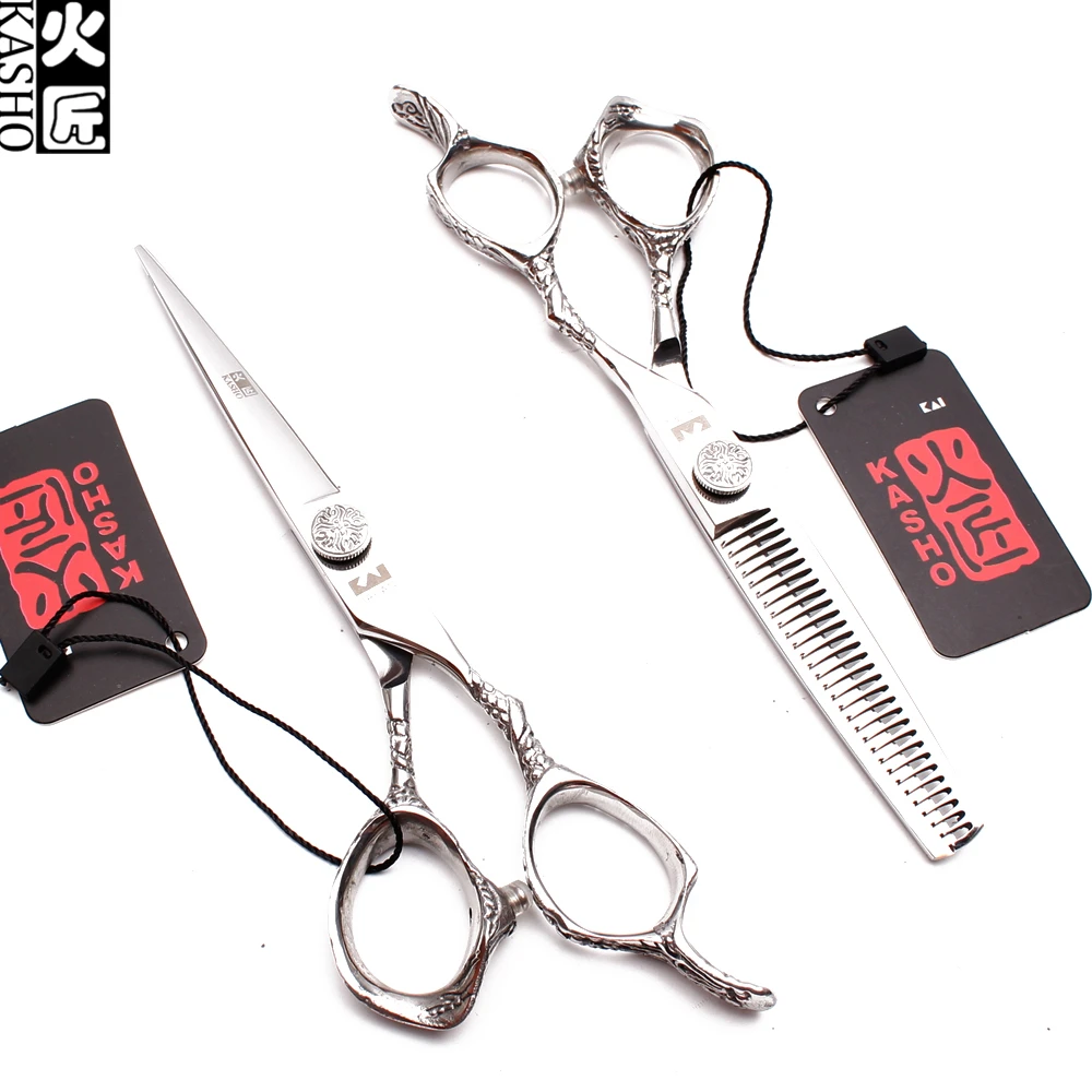 

5.5" 6" 440C Kasho Shiny Dogs Grooming Scissors Straight Scissors Thinninng Shears Professional Pet Scissors Animal Shears H9001