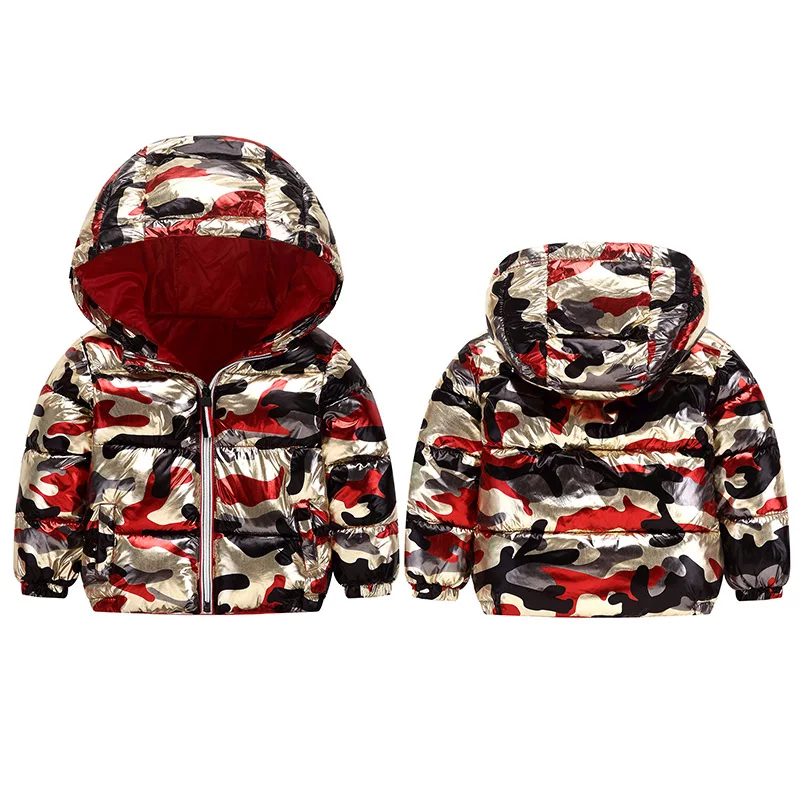 Детский зимний Плотный Комбинезон, зимний комбинезон, пуховик для малышей, непромокаемая легкая куртка-пуховик, теплая одежда для малышей комбинезон детский зимний modis пуховик для девочки куртка детская зима зимняя - Цвет: Red Camauflage