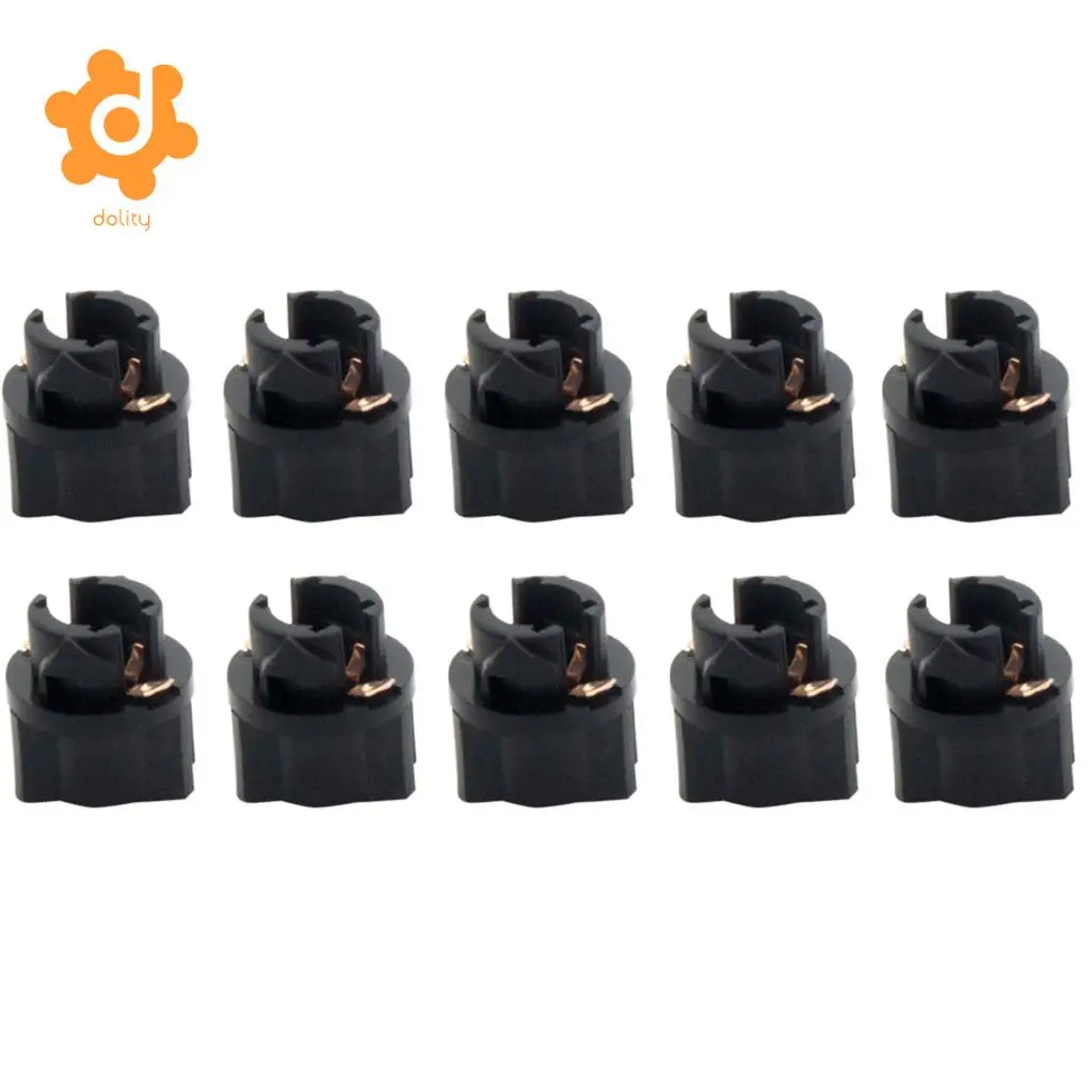 Baoblaze 10 Pieces T5 Twist Socket Car Instrument Panel Cluster Bulbs Lamp Holders