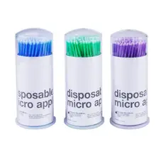100 шт./упак. микро-щетка одноразовые микрощетки аппликаторы для Ресниц Расширения удалить накладные ресницы ватный тампон