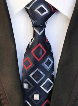 

Top Fashion Men Plaids Tie Designer Geometric Grids Necktie Cravate for Wedding
